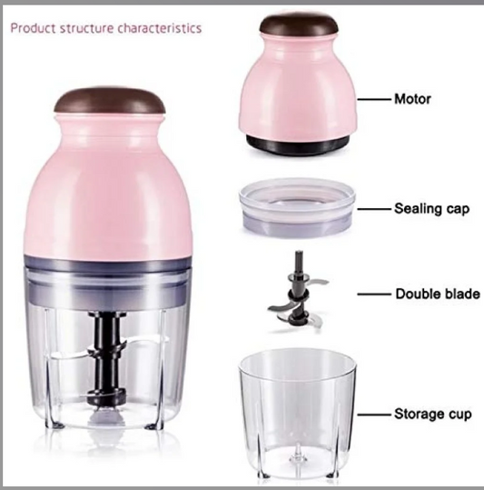 Mini Electric Food Chopper – Portable 250ml Wireless Food Processor & Garlic Mincer with USB Rechargeable Battery