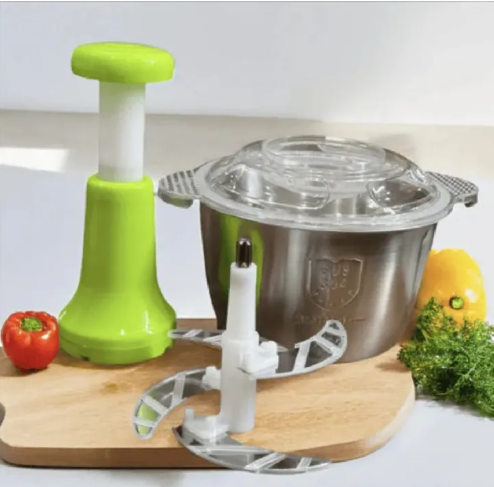4 Curved Stainless Steel Blades, Meat & Vegetable Cutter ...