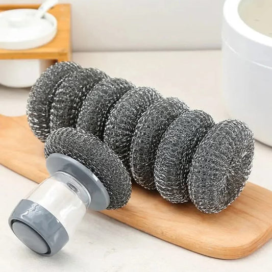 Kitchen Soap Dispensing Palm Brush Easy Use Scrubber Wash Clean Tool Holder Soap Dispenser Brush